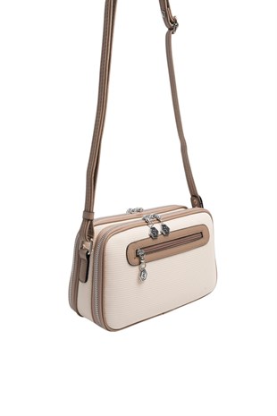 Silver & Polo SP899 Kadın Çapraz Çanta Petek Bej-Latte