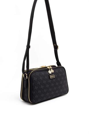 Silver & Polo SP899 Kadın Çapraz Çanta Monogram Siyah