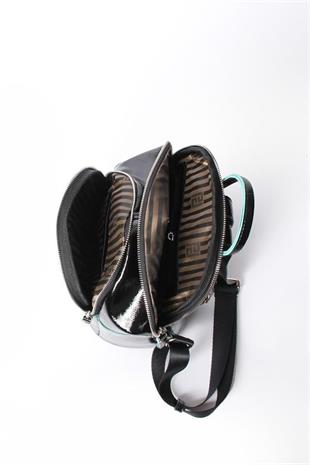 Silver & Polo SP901 Kadın Sırt Çantası Ekose Beyaz-Lacivert