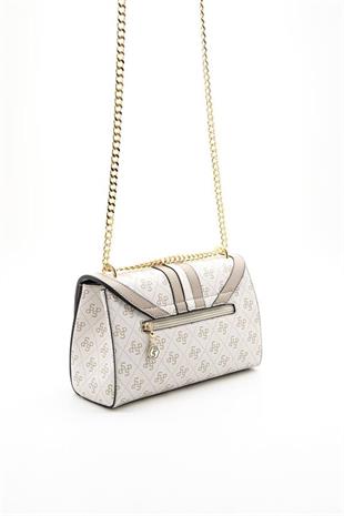 Silver & Polo SP1139 Kadın Çapraz Çanta Monogram Bej-Kum