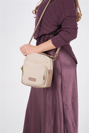 1220 Kadın Çapraz Çanta  Bej-Kum