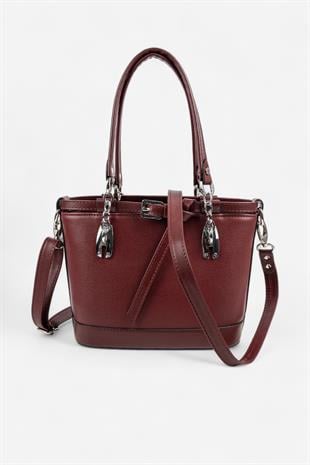 Silver & Polo SP1155 Kadın El Çantası Düz Bordo