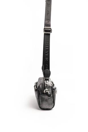 Silver & Polo SP1142 Kadın Çapraz Çanta Petek M.Gümüş-Siyah