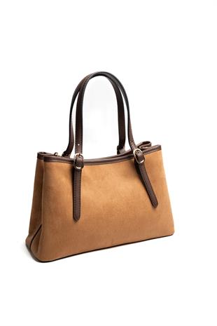 Silver & Polo SP1252 Kadın El Çantası Süet Taba-Kahve