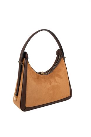 Silver & Polo SP1187 Kadın Omuz Çantası Süet Taba-Kahve