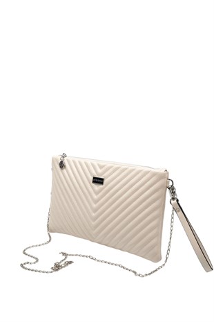 Silver & Polo SP1034 Kadın Portföy & Clutch Crash Bej-Bej