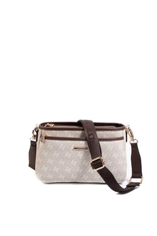 Silver Polo Taş - Kahve Monogram Kadın Çapraz Çanta SP1184