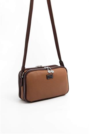 Silver & Polo SP899 Kadın Çapraz Çanta Petek Karamel-Kahve