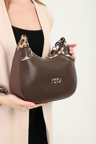 Silver & Polo Leopar Kahve SP1255 Kadın Omuz Çantası