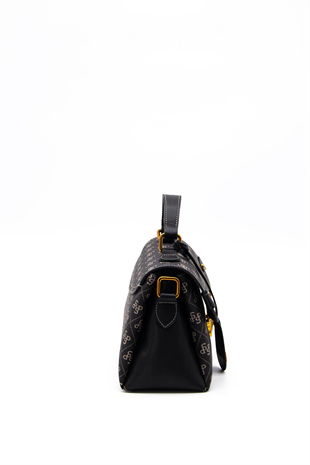 Silver & Polo SP1159 Kadın El Çantası Monogram Füme-Siyah