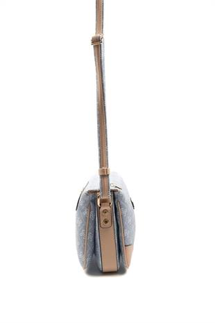 Silver & Polo SP784 Kadın Çapraz Çanta Monogram Mavi-Ten