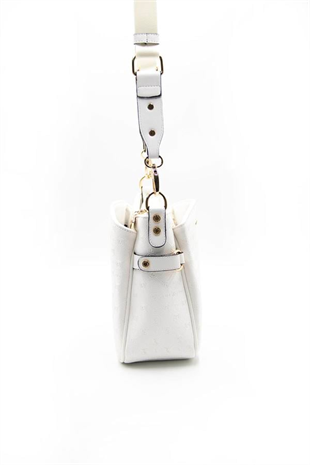 Silver & Polo SP884 Kadın Çapraz Çanta Logolu Beyaz-Beyaz