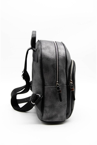 Silver & Polo SP1062 Kadın Sırt Çantası Petek M.Gümüş-Siyah