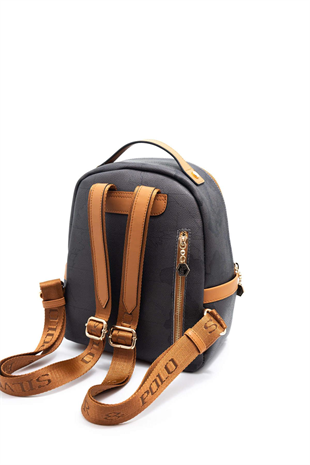 Silver & Polo SP1061 Kadın Sırt Çantası Harita Siyah-A.Taba