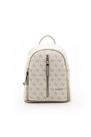 Silver & Polo SP901 Kadın Sırt Çantası Monogram Bej-Kum