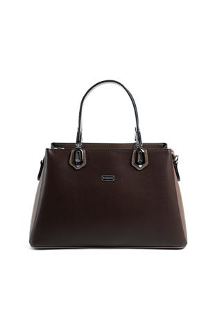 Silver & Polo SP1253 Kadın El Çantası Düz Kahve-Vizon