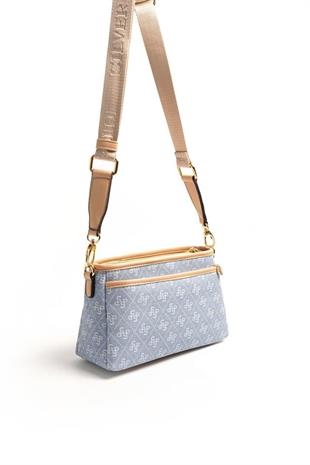 Silver & Polo SP1184 Kadın Çapraz Çanta Monogram Mavi-Ten