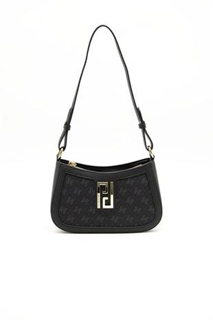 Silver & Polo SP1132 Kadın Çapraz Çanta Monogram Siyah