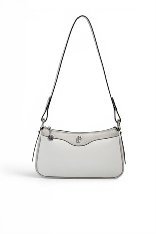 Silver & Polo SP1274 Kadın Çapraz Çanta Düz Beyaz-A.Gri