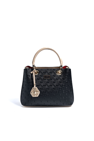 Silver & Polo SP1272 Kadın El Çantası Logolu Siyah-S.Nut