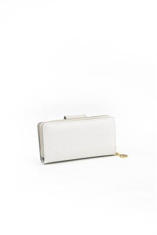 Silver & Polo SP928 Kadın Cüzdan & Kartlık Logolu Beyaz-A.Gri