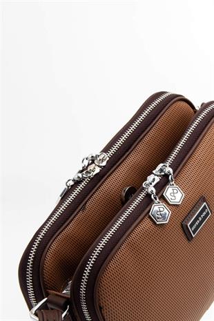 Silver & Polo SP899 Kadın Çapraz Çanta Petek Karamel-Kahve