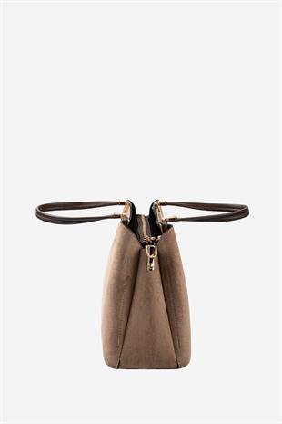 Silver & Polo SP1205 Kadın El Çantası Süet Vizon-Kahve