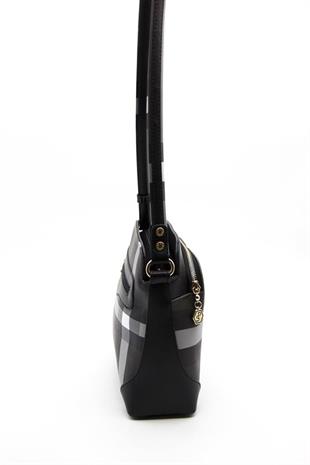 Silver & Polo SP364 Kadın Çapraz Çanta Ekose Siyah