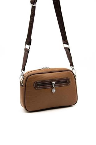 Silver & Polo SP1094 Kadın Çapraz Çanta Petek Karamel-Kahve