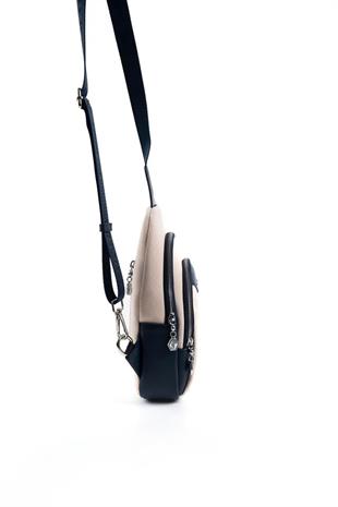 Silver & Polo SP959 Kadın Vücut Çantası Petek Bej-Lacivert