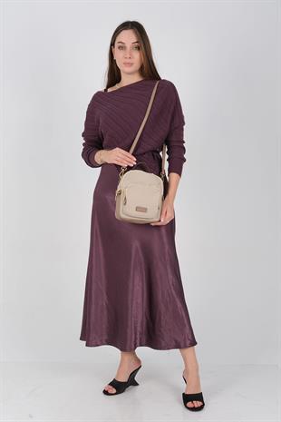 1220 Kadın Çapraz Çanta  Bej-Kum