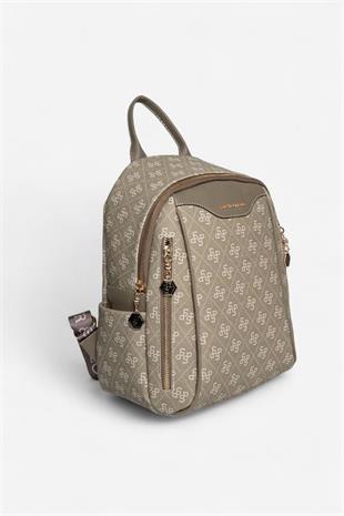 Silver & Polo SP906 Kadın Sırt Çantası Monogram Y.Yeşil