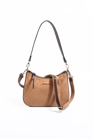 Silver & Polo SP1259 Kadın Omuz Çantası Süet Taba-Kahve