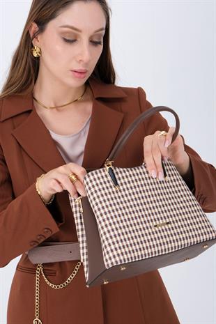 Silver & Polo Kahve Sarı - Kahve SP1205 Kadın El Çantası
