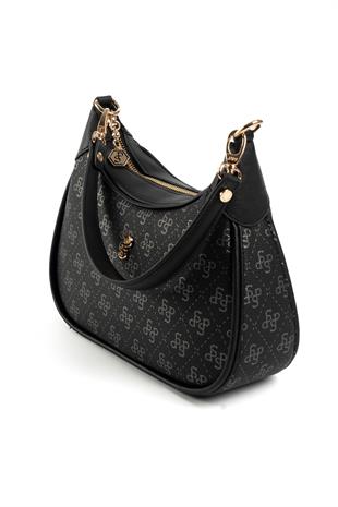 Silver & Polo Siyah - Platin SP1180 Kadın Omuz Çantası