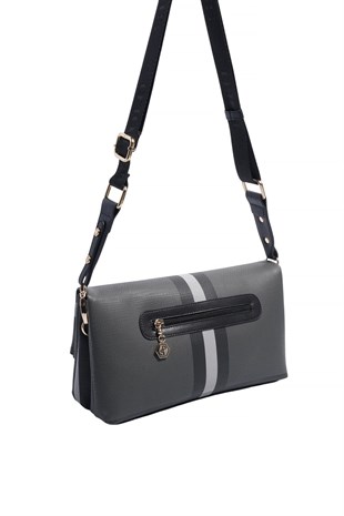 Silver & Polo SP1278 Kadın Çapraz Çanta Ekose Siyah-Siyah