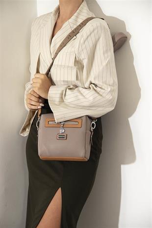 Silver & Polo SP1038 Kadın Çapraz Çanta Petek Kum-A.Taba