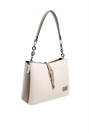 Silver Polo SP974 Kadın Omuz Çantası Düz Bej-Latte