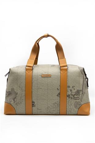 Silver & Polo SP873 Kadın Seyahat Çantası Harita Haki-Camel