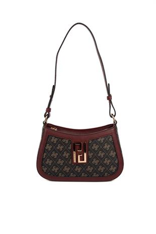 Silver & Polo SP1132 Kadın Çapraz Çanta Monogram Kahve Sarı-Bordo