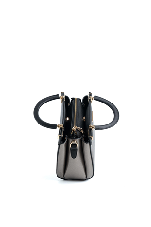 Silver & Polo SP1193 Kadın El Çantası Düz Platin-Siyah