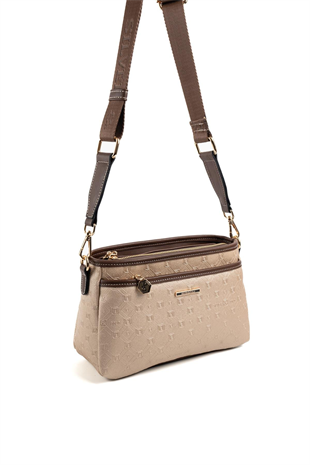 Silver & Polo SP1184 Kadın Çapraz Çanta Logolu Nut-Kahve