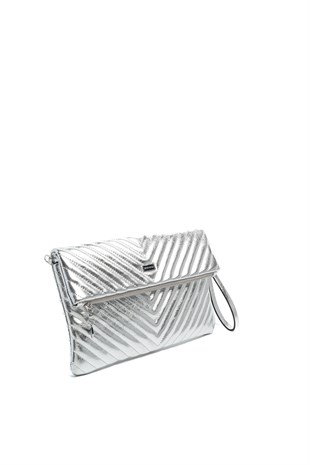 Silver & Polo SP1134 Kadın Portföy & Clutch Crash Gümüş-Gümüş