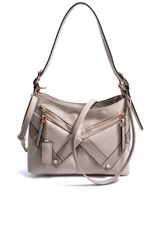 Silver & Polo SP1268 Kadın Omuz Çantası Süet Bej-Kum