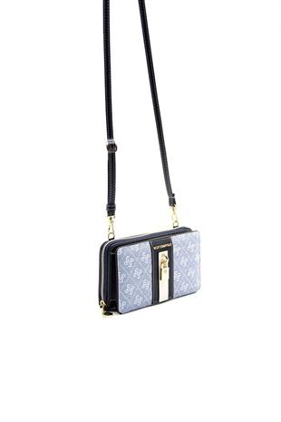 Silver & Polo SP1138 Kadın Telefon Çantası Monogram Mavi-Lacivert