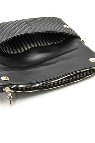 Silver & Polo SP1134 Kadın Portföy & Clutch Kapitone V Siyah