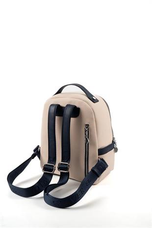 Silver & Polo SP1061 Kadın Sırt Çantası Petek Bej-Lacivert