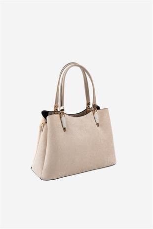 Silver & Polo SP1205 Kadın El Çantası Süet Bej-Kum