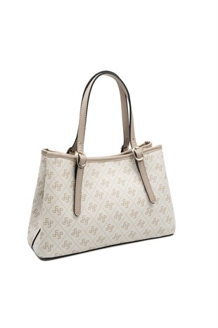 Silver & Polo SP1252 Kadın El Çantası Monogram Bej-Kum