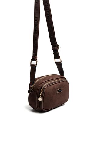 Silver & Polo SP1111 Kadın Çapraz Çanta Süet Kahve